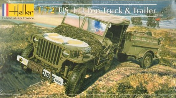 Heller Willys Jeep und Anh�nger 1/72