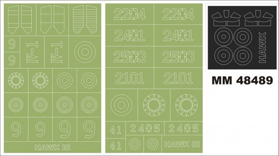 1/48 Curtiss Hawk III 2 canopy masks + 2 insignia masks