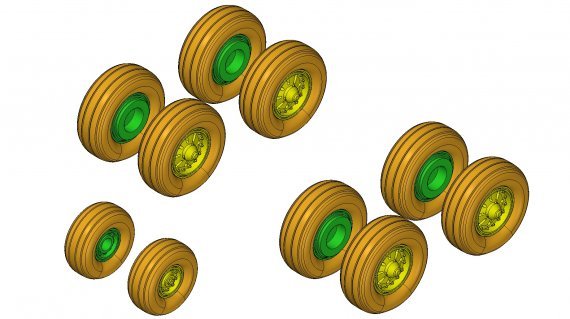 1/144 Boeing 757 Wheels weighted Early Type