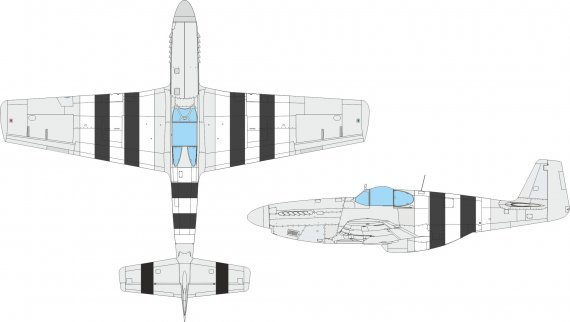 Mask 1/48 P-51B/C D-day stripes for Eduard