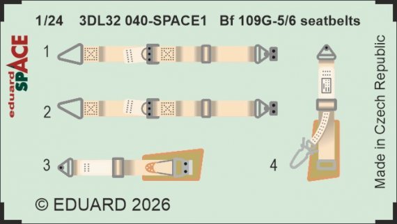 1/24 Bf 109G-5/6 seatbelts for Airfix