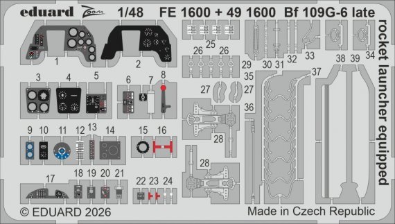 Eduard 1/48 Bf 109G-6 tardif �quip� lance-roquettes