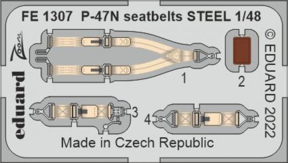 1/48 P-47N seatbelts STEEL
