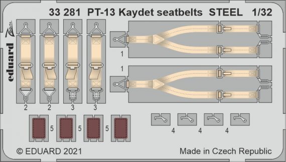 Stearman PT-13/N2S-2/5 Kaydet seatbelts Steel 1/32