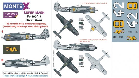 1/32 Focke-Wulf Fw 190A-5 masks set