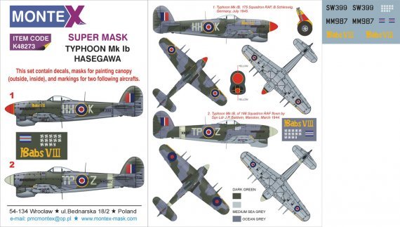 1/48 Hawker Typhoon Mk.Ib masks set