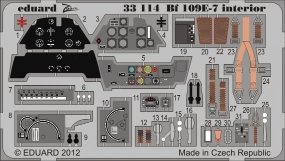 1/32 Messerschmitt Bf 109E-7 interior SA (Trumpeter)