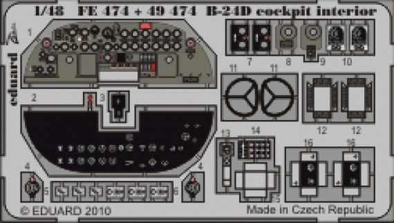 1/48 B-24D cockpit interior S.A. (REV/MONO)