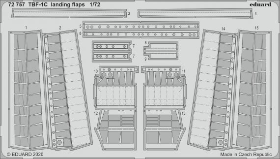 Eduard Set 1/72 Landeklappen TBF-1C f�r Hobby Boss