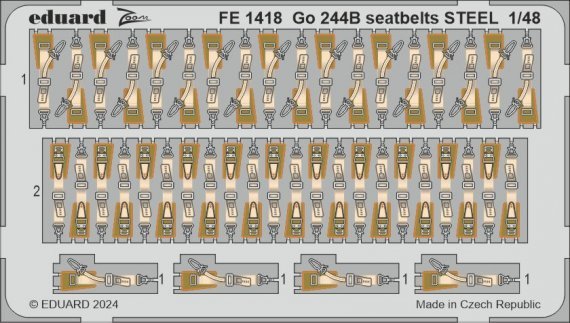 1/48 Go 244B seatbelts STEEL for ICM