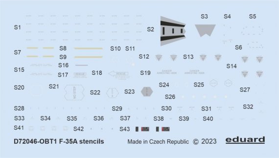 1/72 Decals F-35A stencils TAM