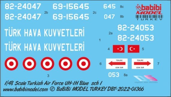 1/48 Bell UH-1H Iroquois Turkish Air Force Blue Camouflage