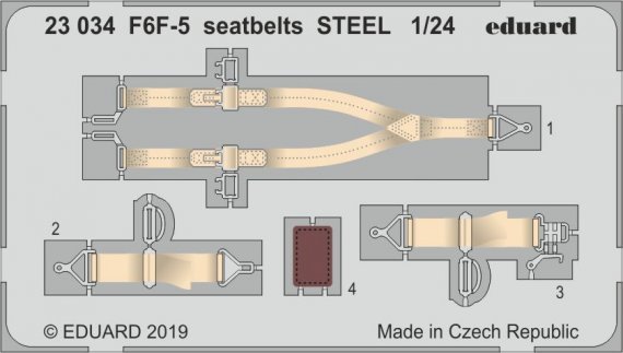 1/24 SET F6F-5 seatbelts STEEL