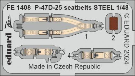 1/48 P-47D-25 seatbelts STEEL Miniart