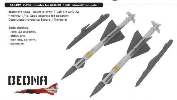 BRASSIN 1/48 R-23R missiles for MiG-23
