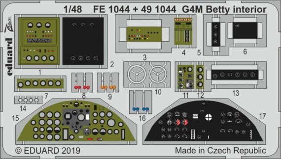 1/48 G4M Betty interior colour photoetched set