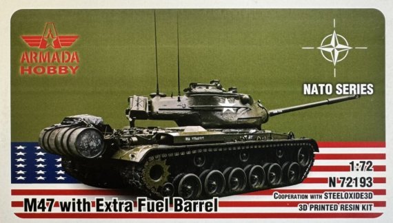 1/72 M47 with Extra Fuel Barrel 3D resin printed