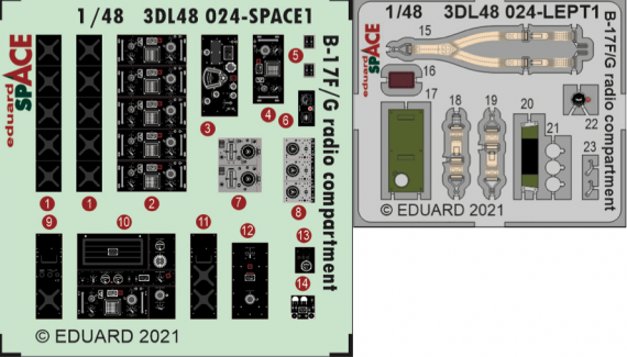 Boeing B-17F/B-17G Flying Fortress radio compartment Space 1/48