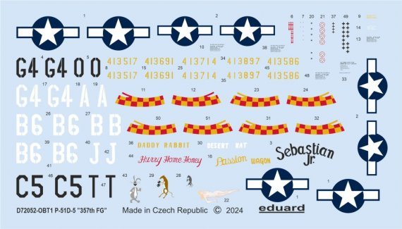1/72 Decal P-51D-5 357th FG for Eduard