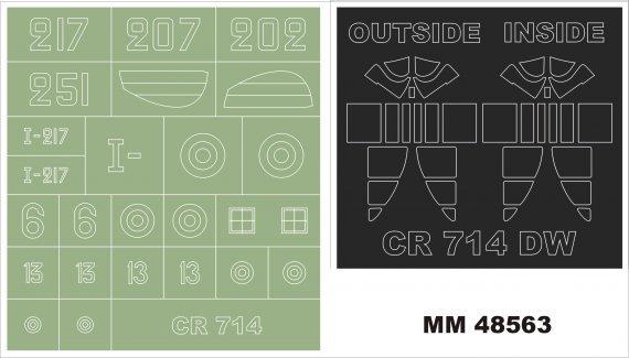 1/48 Caudron-Renault CR.714 2 canopy masks outside & inside
