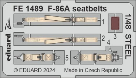 1/48 F-86A seatbelts STEEL for Clear Prop
