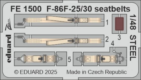 1/48 F-86F-25/30 seatbelts STEEL for Airfix