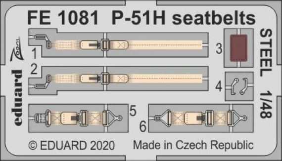 1/48 P-51H seatbelts STEEL