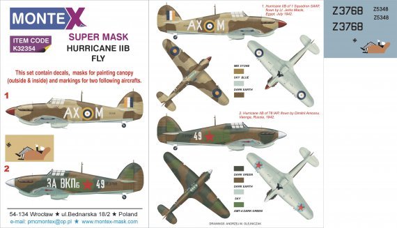 1/32 Hurricane Mk.IIb 2 canopy & insignia masks & decals