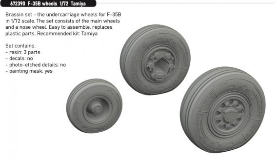 Brassin 1/72 F-35B wheels for Tamiya