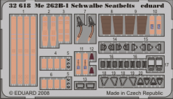 Eduard Me 262B-1 Schwalbe seatbelts
