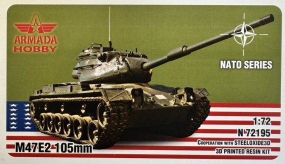 1/72 M47E2 105mm 3D resin printed kit