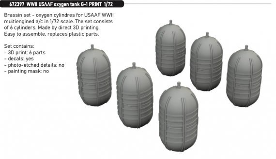 Brassin 1/72 WWII USAAF oxygen tank G-1