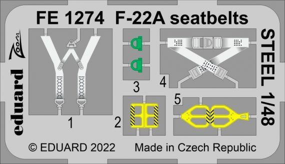 1/48 F-22A seatbelts STEEL