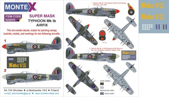 1/24 Hawker Typhoon Mk.Ib masks set