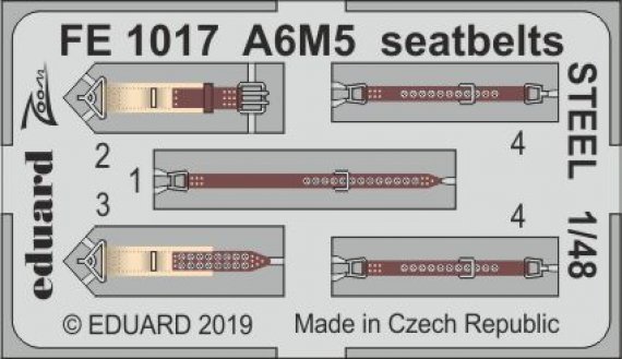 1/48 A6M5 seatbelts STEEL
