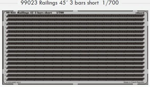 1/700 SET Railings 45' 3 bars short