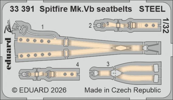 EDUARD 1/32 Spitfire Mk.Vb Ceintures Acier KOTARE