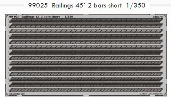 1/350 SET Railings 45' 2 bars short