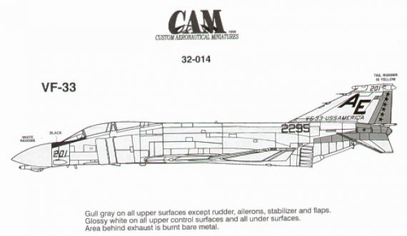Cam Decals 1/32 F-4J Phantom VF-33 Tarsiers USS America