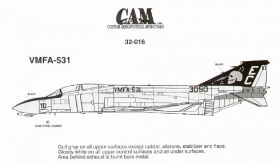 Decals F-4N Phantom VMFA-531 Grey Ghosts 1/32