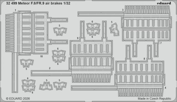 Eduard Set Luftbremsen Meteor F.8/FR.9 1/32 f�r Revell