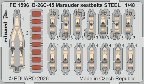 Eduard Sicherheitsgurte Stahl B-26C-45 Marauder 1/48 ICM