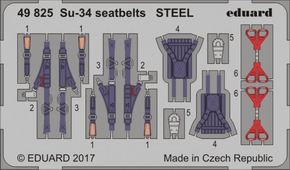 1/48 SET Su-34 seatbelts STEEL