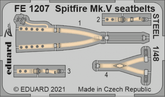 1/48 Supermarine Spitfire Mk.V seatbelts Steel