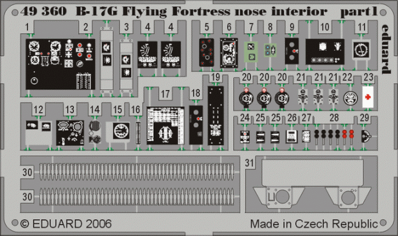 B-17G Flying Fortress nose interior  (REV/MON)
