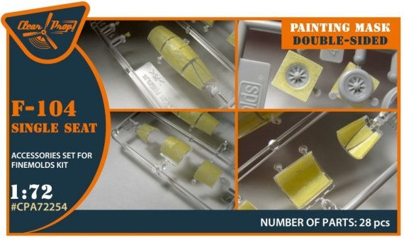 CLEAR PROP F-104 Single Seat Painting Mask 1/72