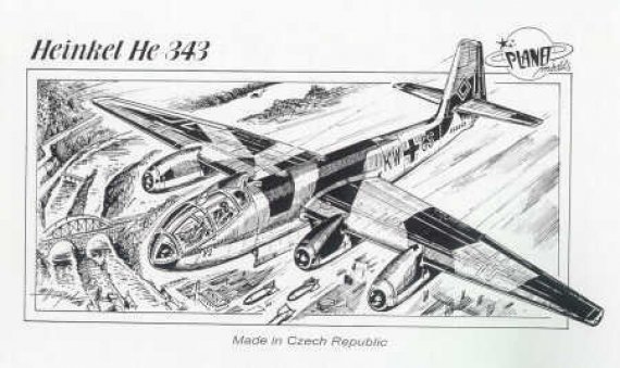 Planet 1/72 Heinkel He-343 Flugzeugmodell