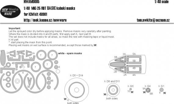 1/48 Mask MiG-25 RBT BASIC
