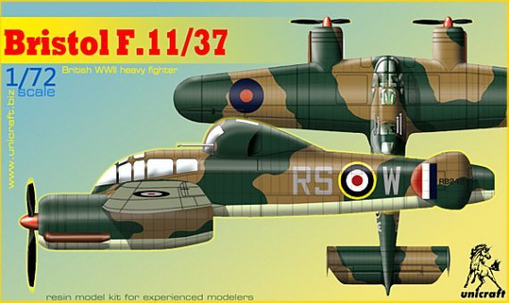 1/72 Bristol F.11/37 British WWII heavy fighter