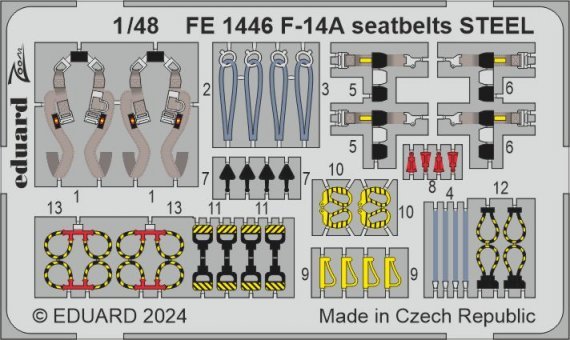 1/48 F-14A seatbelts STEEL for G.W.H.